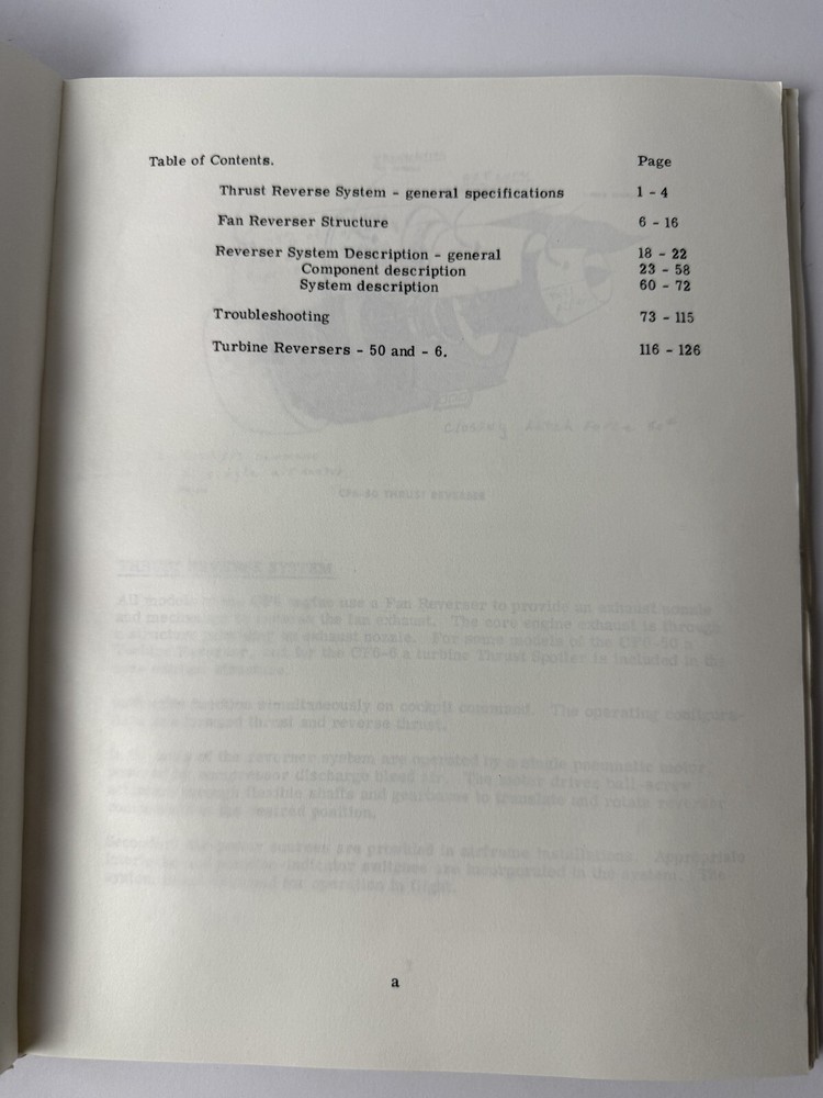 1981 GE CF6 Reverser System Training Manual Prepared by Evendale Tech School