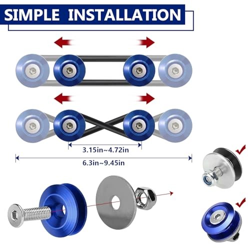 Universal Bumper Clips, Front Rear Bumper Quick Release Kit, Bumper 4set Blue