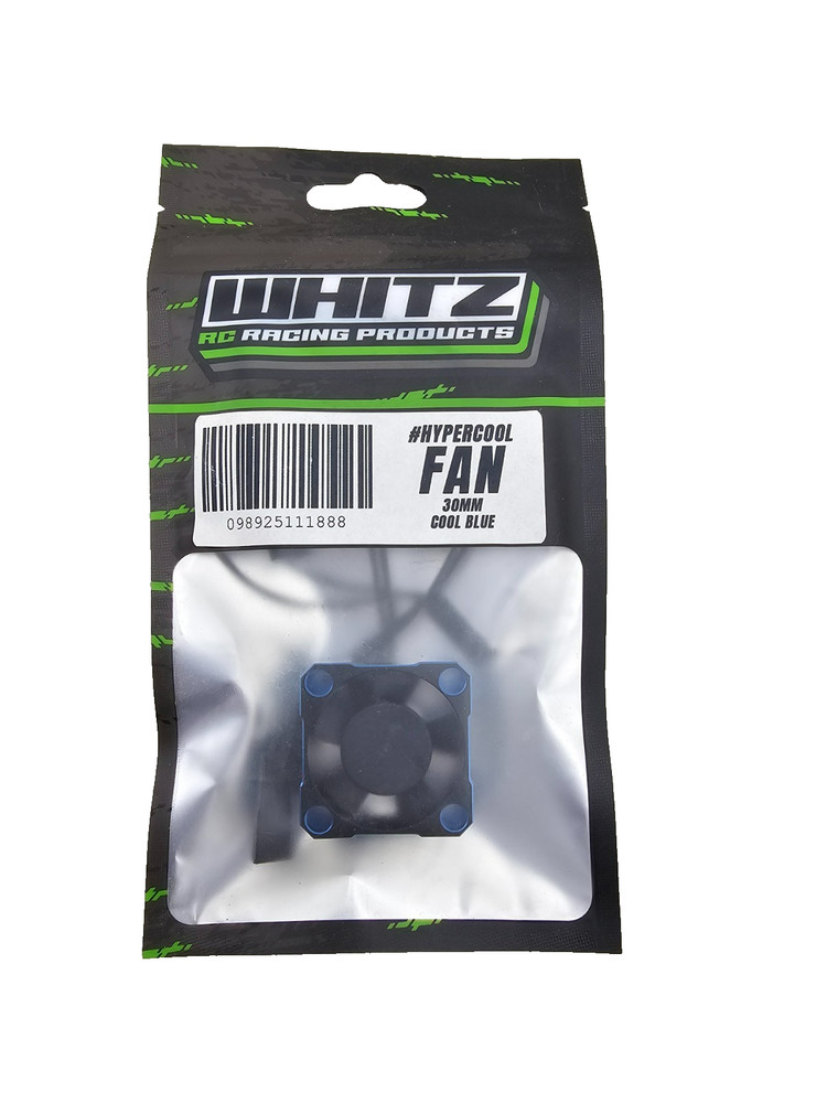 Whitz Hyper cool aluminum cooling fan in cool blue, 30mm