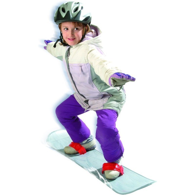 107 cm Snowboard Starter Board with Adjustable Wrap Bindings Silver