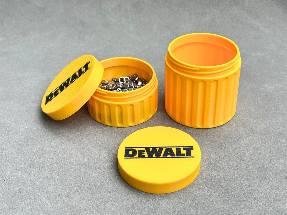 Dewalt Container – Threaded Screw & Parts Storage Box 3D Printed for Tools