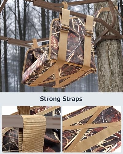 Tree Stand Seat Replacement with Side Pockets, Detachable Tree Stand Surround