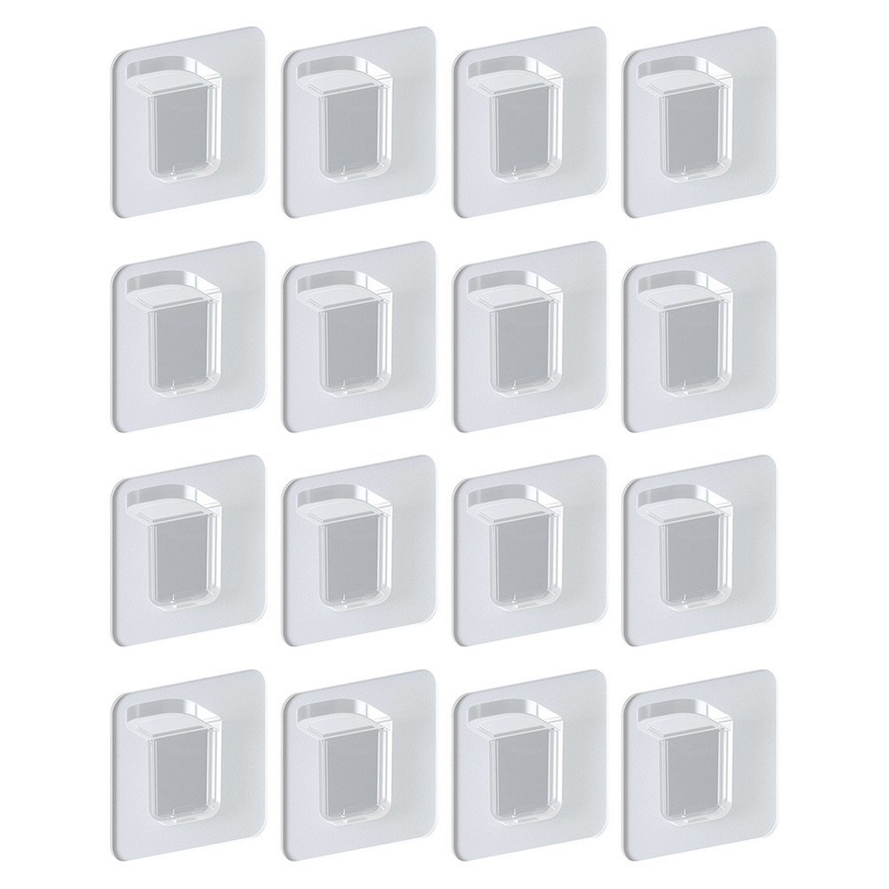 Transparent Shelf Support Nails 16 Pack 7x7cm for Hard Smooth Surfaces
