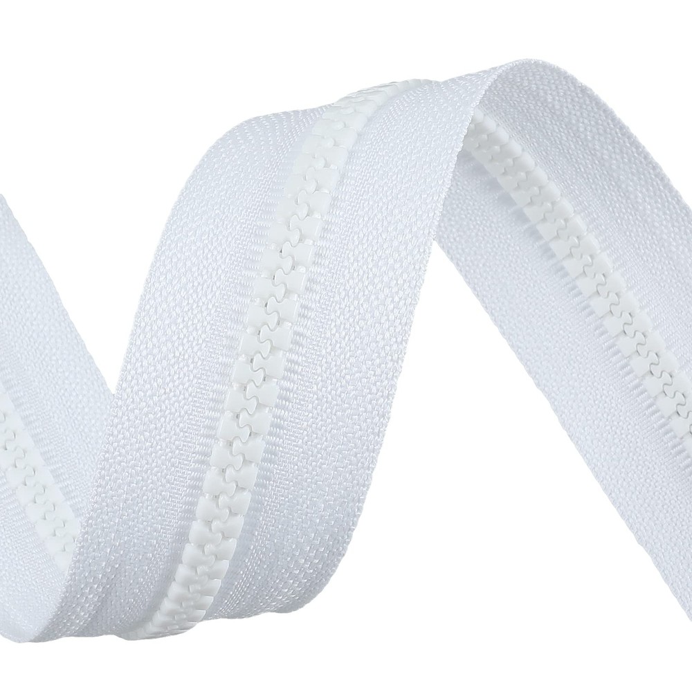 2 PCS 5 Separating Jacket Zippers 41 Inch White Molded Plastic For Sewing