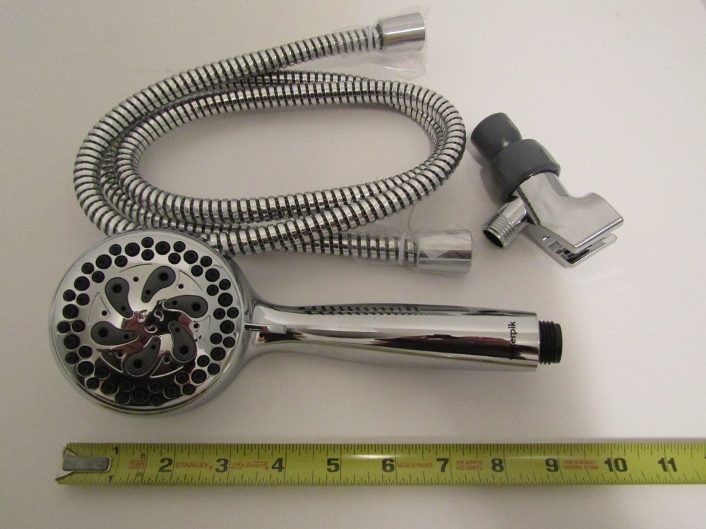 Modified Waterpik High Pressure Shower Head Hand Held 6 Pattern Settings Chrome