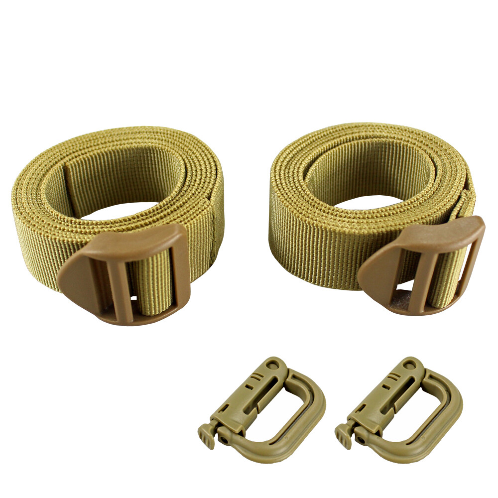 2-Pack 1inch Heavy Duty Utility Nylon Strap with Buckle Molle Backpack Accessory