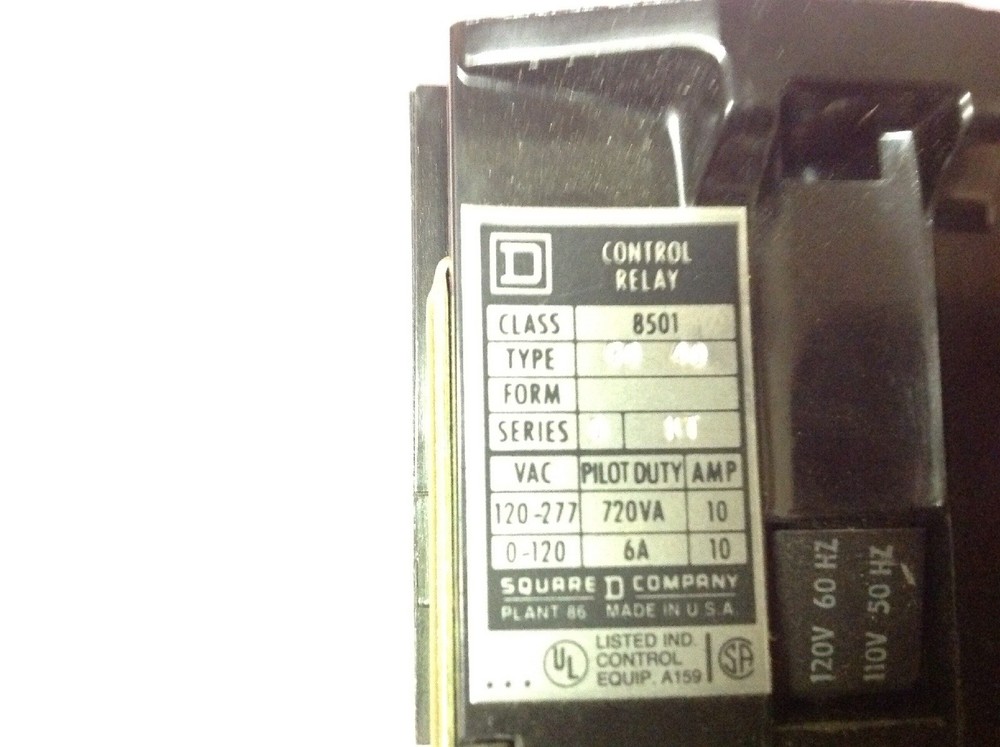 Square D Control Relay 8501-G040