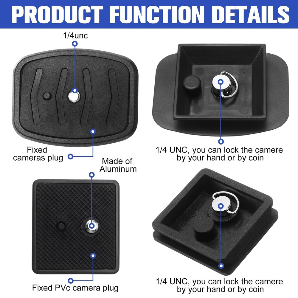 2 Pack 41Mm and 43Mm Tripod Quick Release Plate Camera Mounting Adapter, 2 Sizes