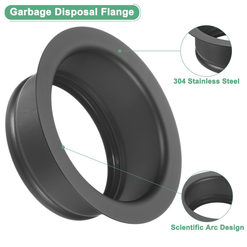 1-Pack Garbage Disposal Sink Flange for Garbage Disposal [Black]
