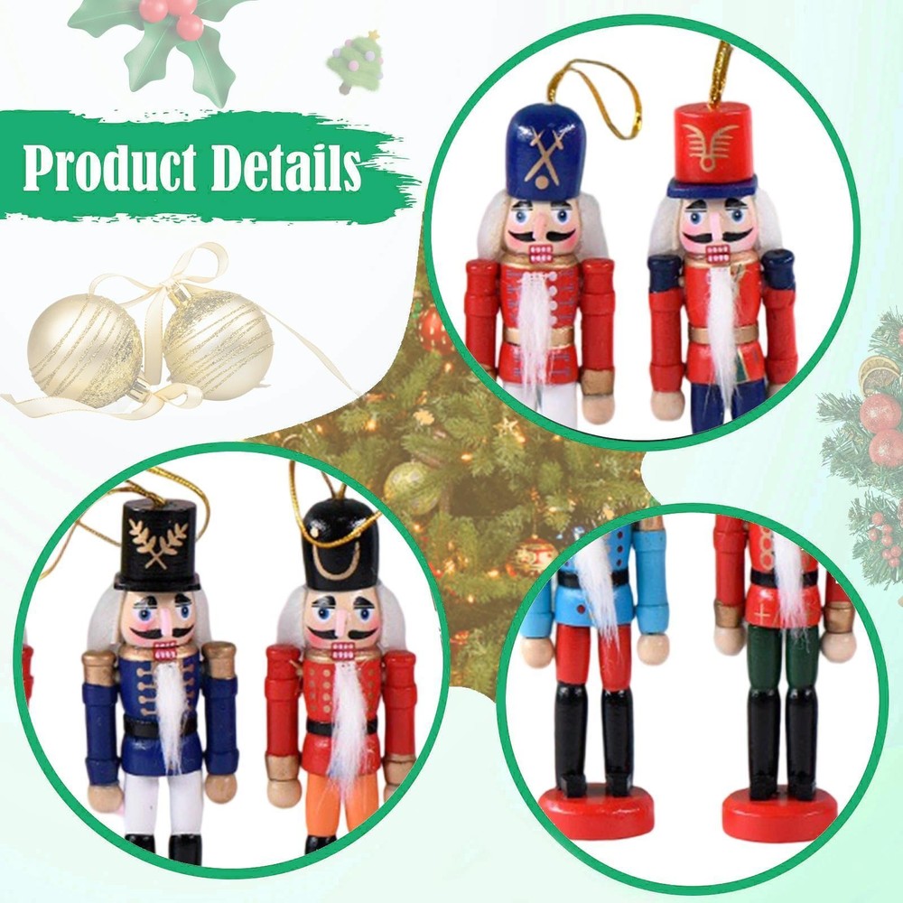 6 Pieces Christmas Nutcracker Ornaments Nutcracker Figures for Shelf Office