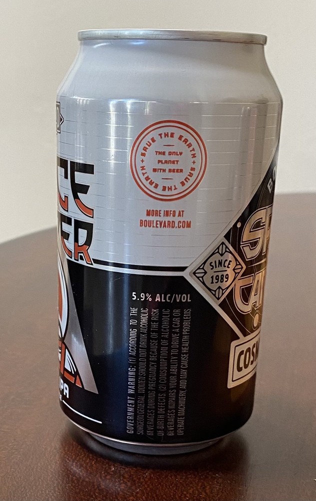 Boulevard Brewing Space Camper Cosmic IPA Empty Beer Can Bottom Opened