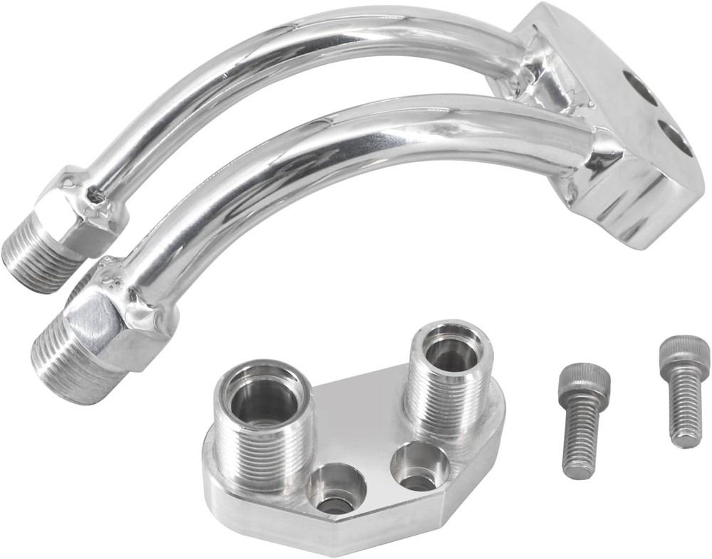 A/C Compressor Curved Manifold w/Adapter Fitting Compatible with Sanden...