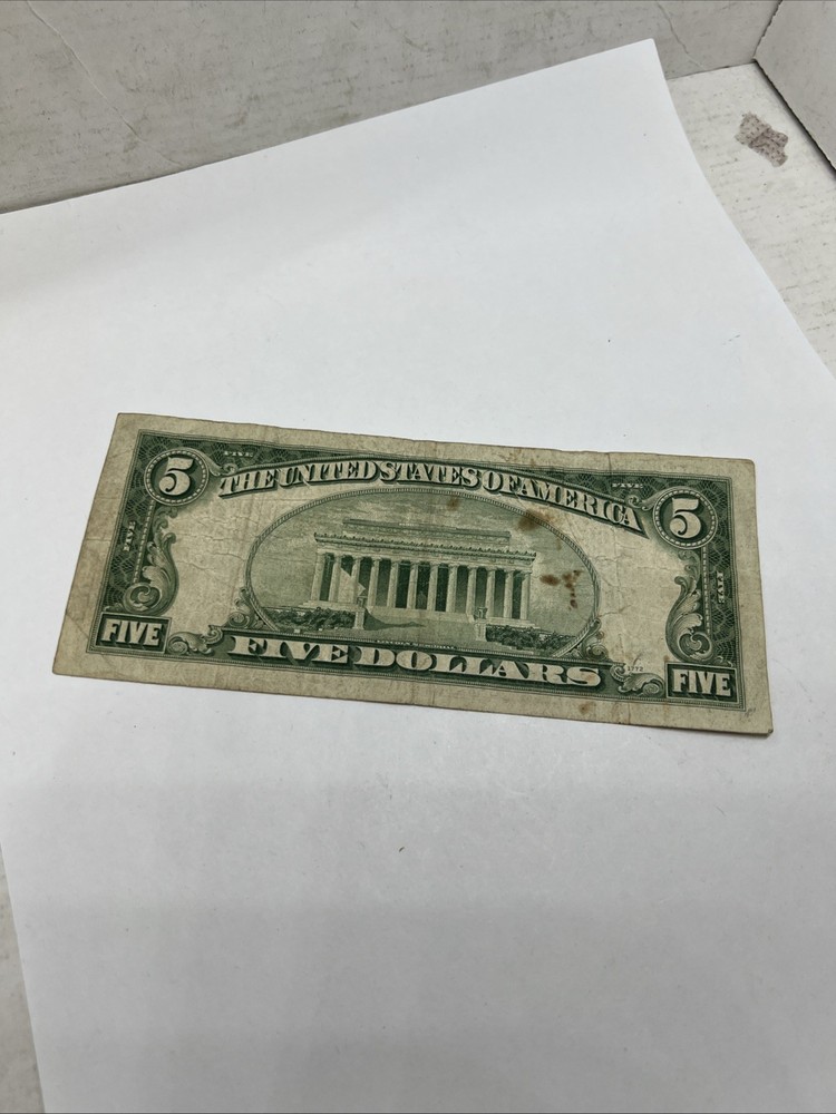 1934 D $5 Five Dollar US Silver Certificate VG Details #048