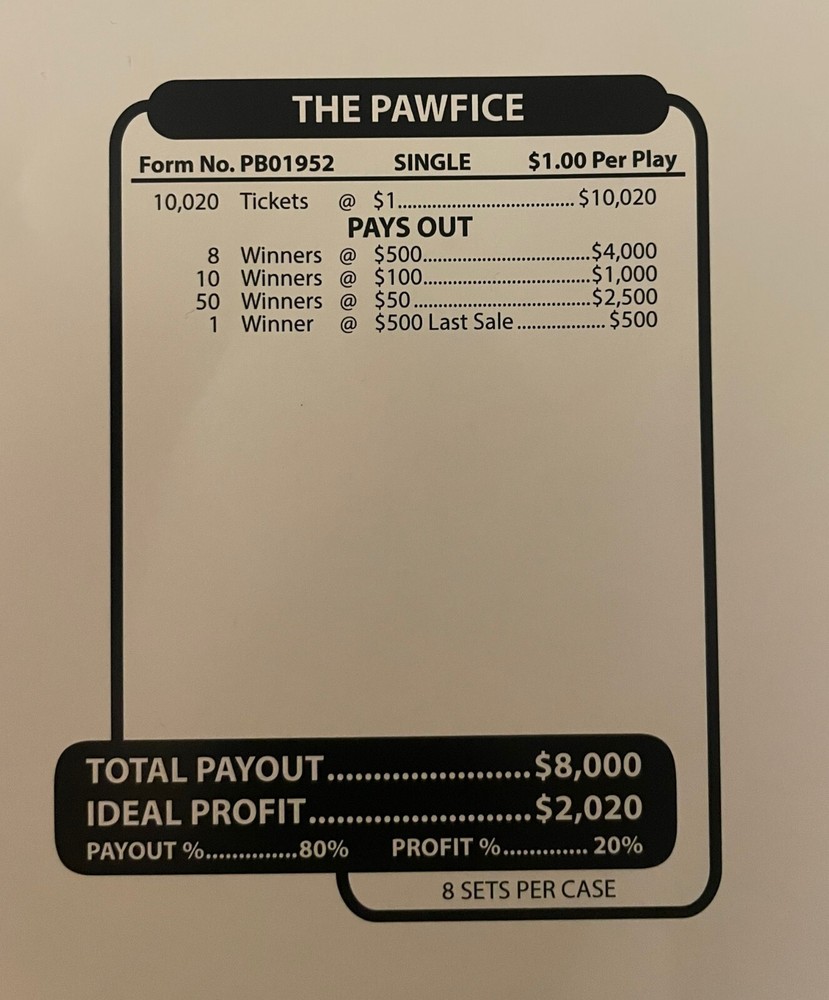 New Pull Tickets Jar Tickets - The Pawfice