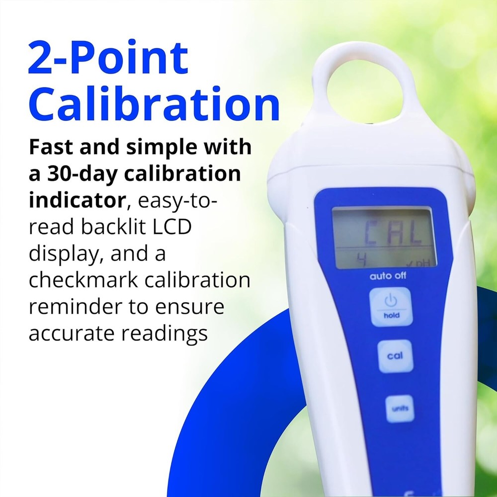 Easy Calibration Waterproof pH Tester - Maximize Nutrients & Growing Potential