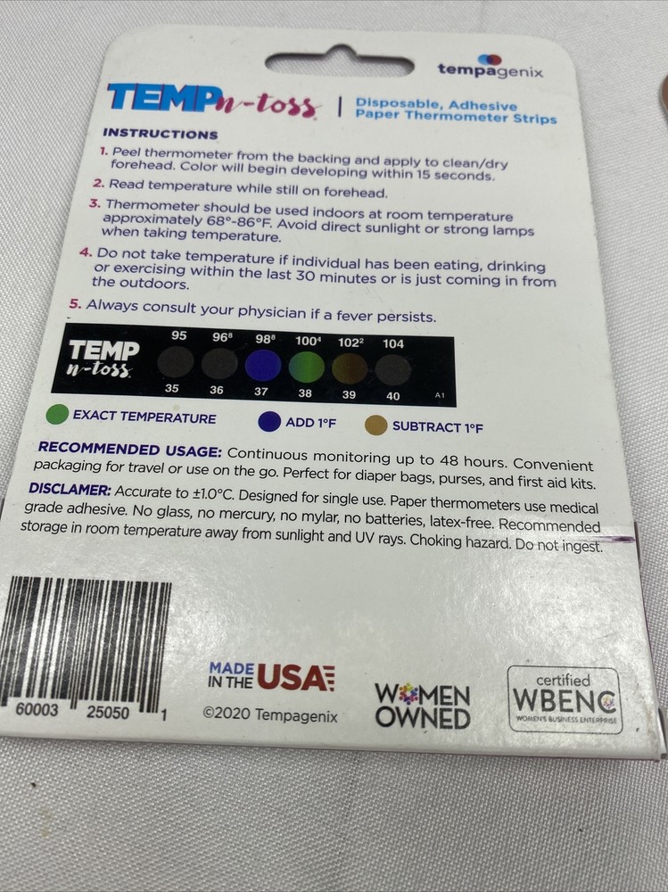 Temp-N-Toss Disposable Forehead Thermometer Strips 6 Pack