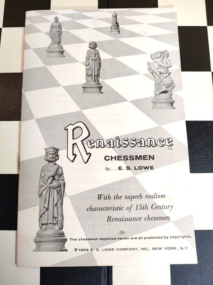 Vintage Renaissance Chessmen Chess Set By E.S. Lowe 1970