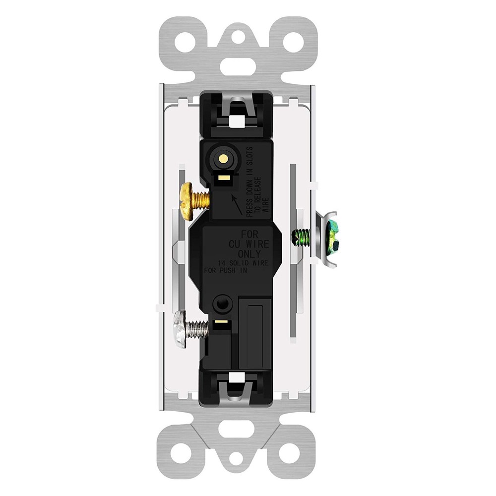 Decorator Wall Light Switch Single Pole 15A 120/277V White UL Commercial 24 Pack