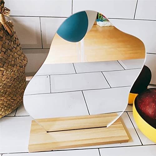 Irregular Aesthetic Vanity Mirror Frameless, Decorative Desk Tabletop Acrylic...