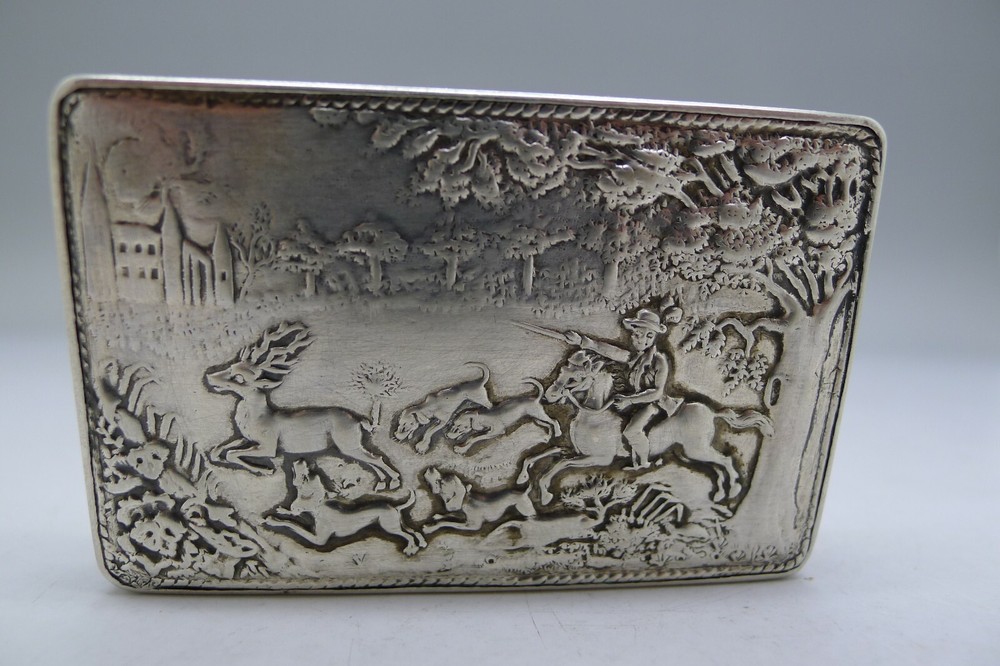 CZECHOSLOVAKIA RARE c.1880 SOLID SILVER DOUBLE SIDED SNUFF BOX RARE FIND