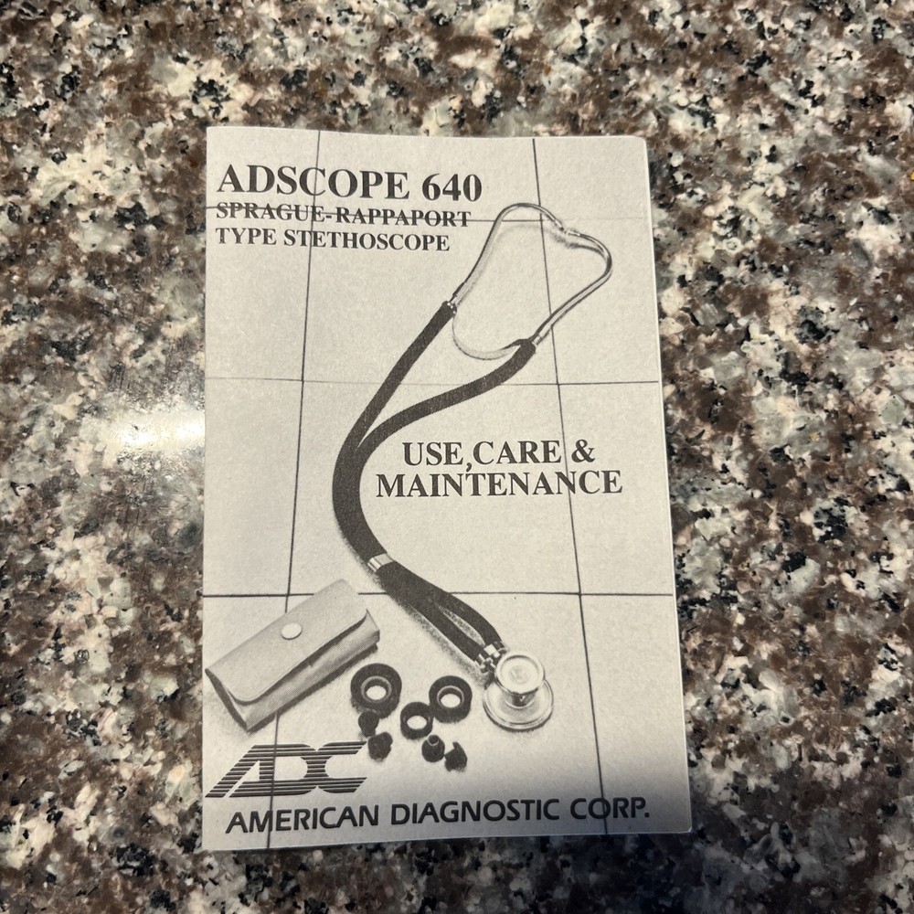 ADC Adscope 641 G Sprague Stethoscope w/ Spares