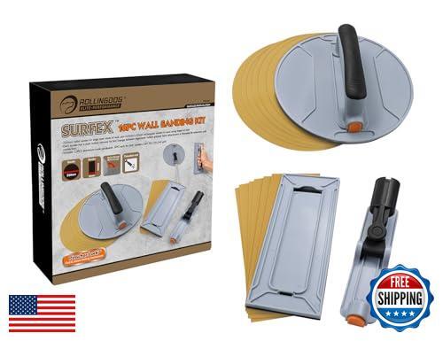 ROLLINGDOG Drywall Hand Sander - Radial Rectangular Sander with Threaded Exte