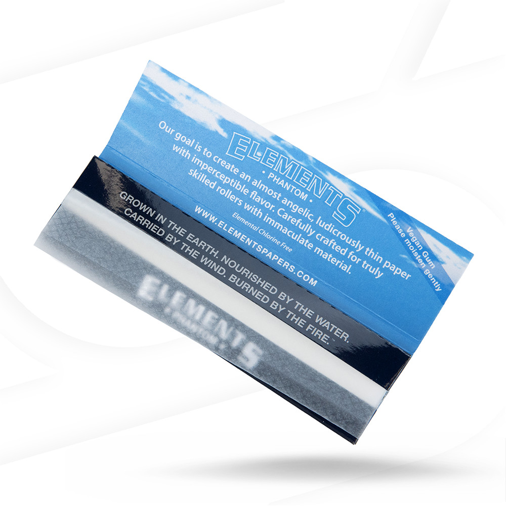 Elements King Size Wide Phantom Rolling Papers Phenomenally Thin | Full Box