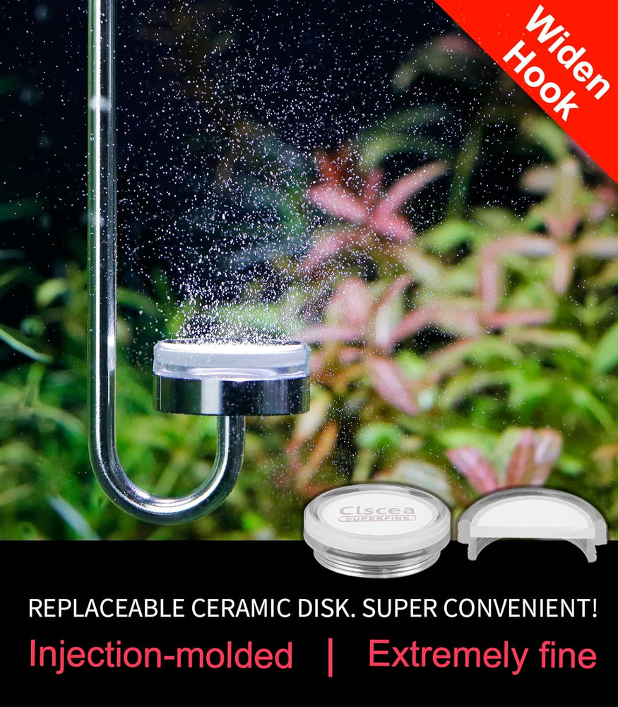 Aquarium Stainless Steel CO2 Diffuser Atomizer Widen Hook 40Cm