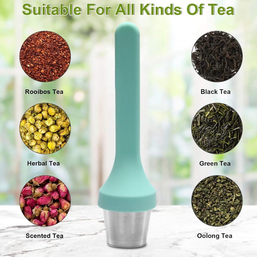 Fenshine Tea Infuser, Extra Fine Mesh Tea Cup Filter Silicone Handle Stainles...