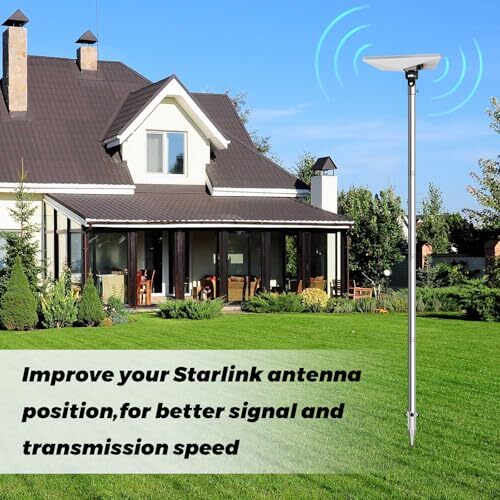 Starlink Mini Pole Mount, with 0-30° Adjustable Starlink Pipe Adapter, 9ft