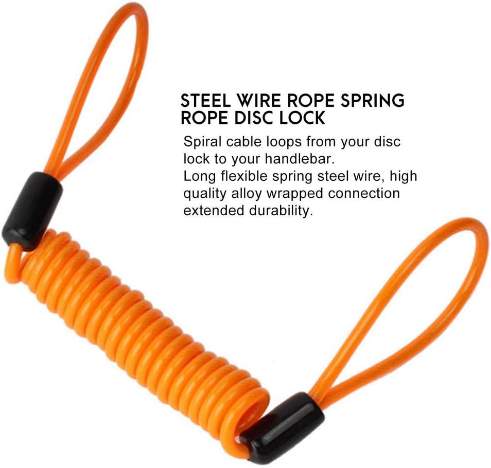 Reminder Cable, [2 Pack] Disc Lock Cable,Security Steel Wire Spring Reminder Rop
