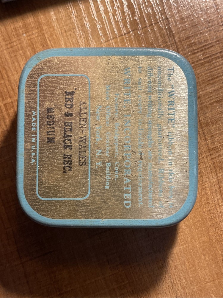 Write typewriter ribbon metal tin Only