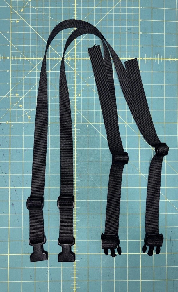 Chest Rig X Harness Shoulder Strap & Back Strap Set - Black