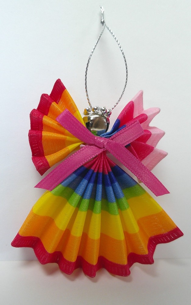 RAINBOW Angel Ornament NEW Handmade