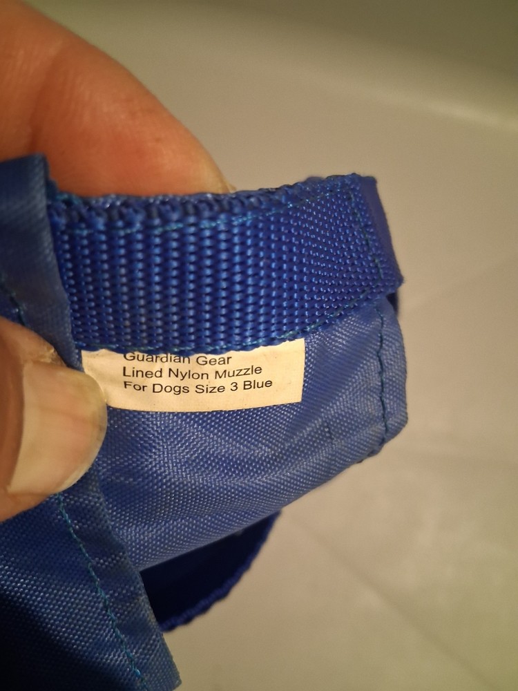 Guardian Gear Lined Nylon Muzzle, Blue Size 3