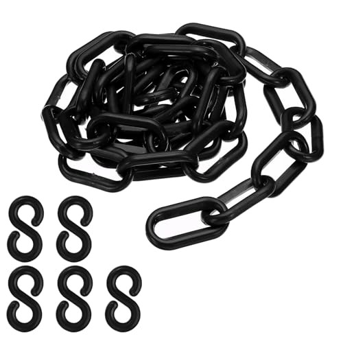 Plastic Chain Links, 3 Foot 1/4inch(6mm) Black Plastic Chains