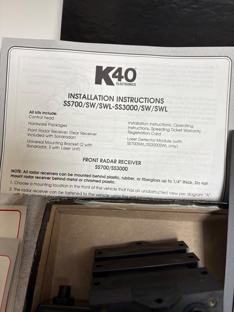 K40 Electronics Undetectable Radar Detector UN3000SW NEW