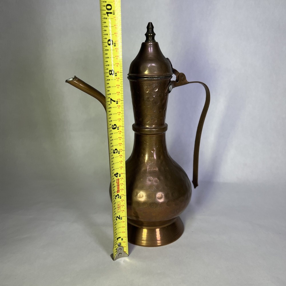Vintage Middle Eastern Dimpled Brass Tea Pot Pitcher – Handcrafted
