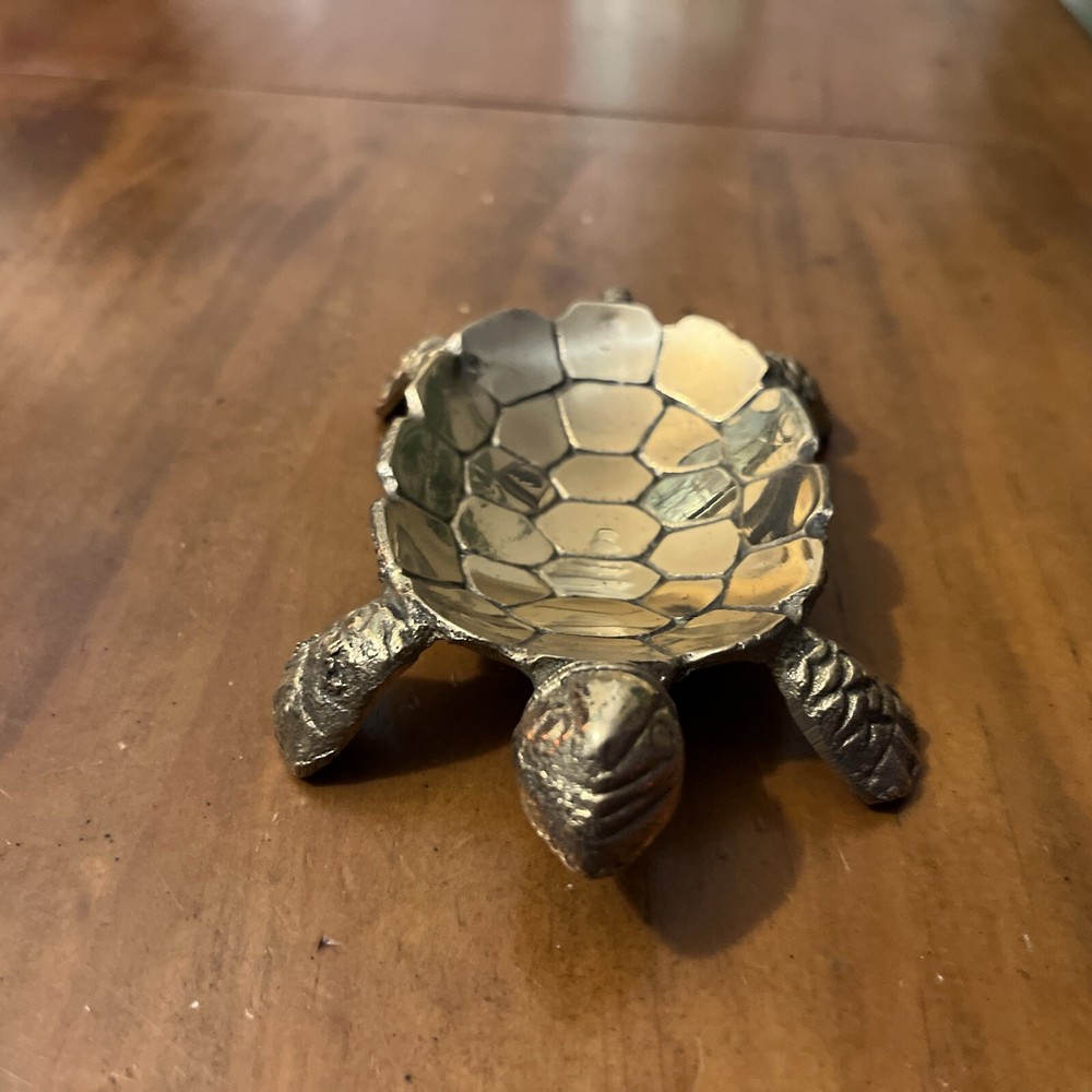 1982 CHADWICK MILLER SOLID BRASS Turtle Dish NIB-Ashtray, Loose Change NEW