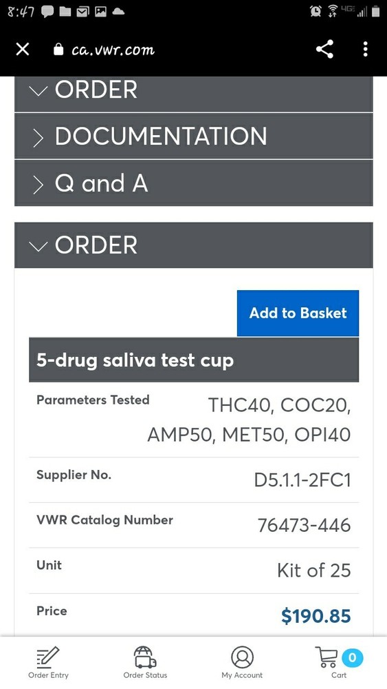Rapid Response Drug Screening Saliva Test