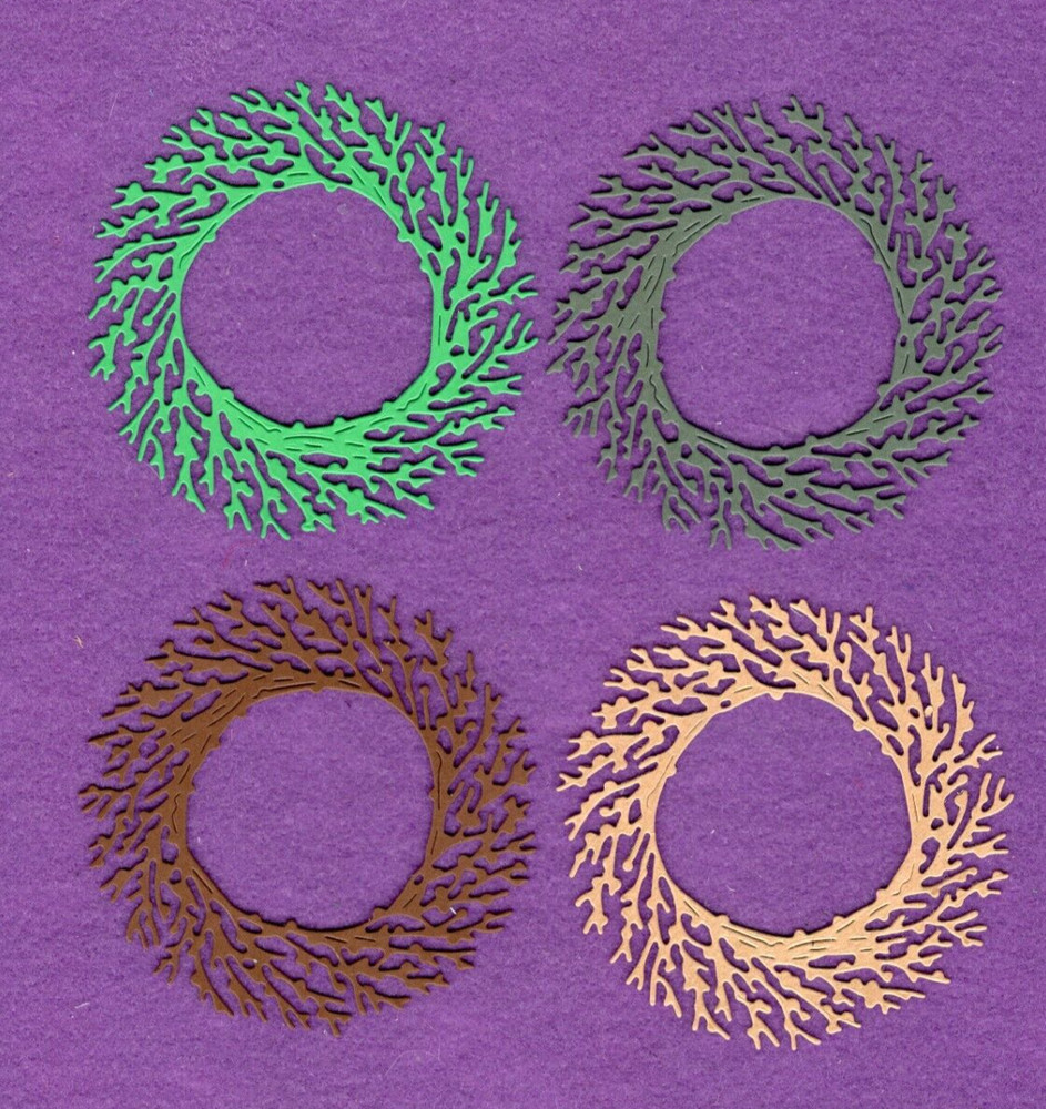 WREATH # 2 die cuts scrapbook cards
