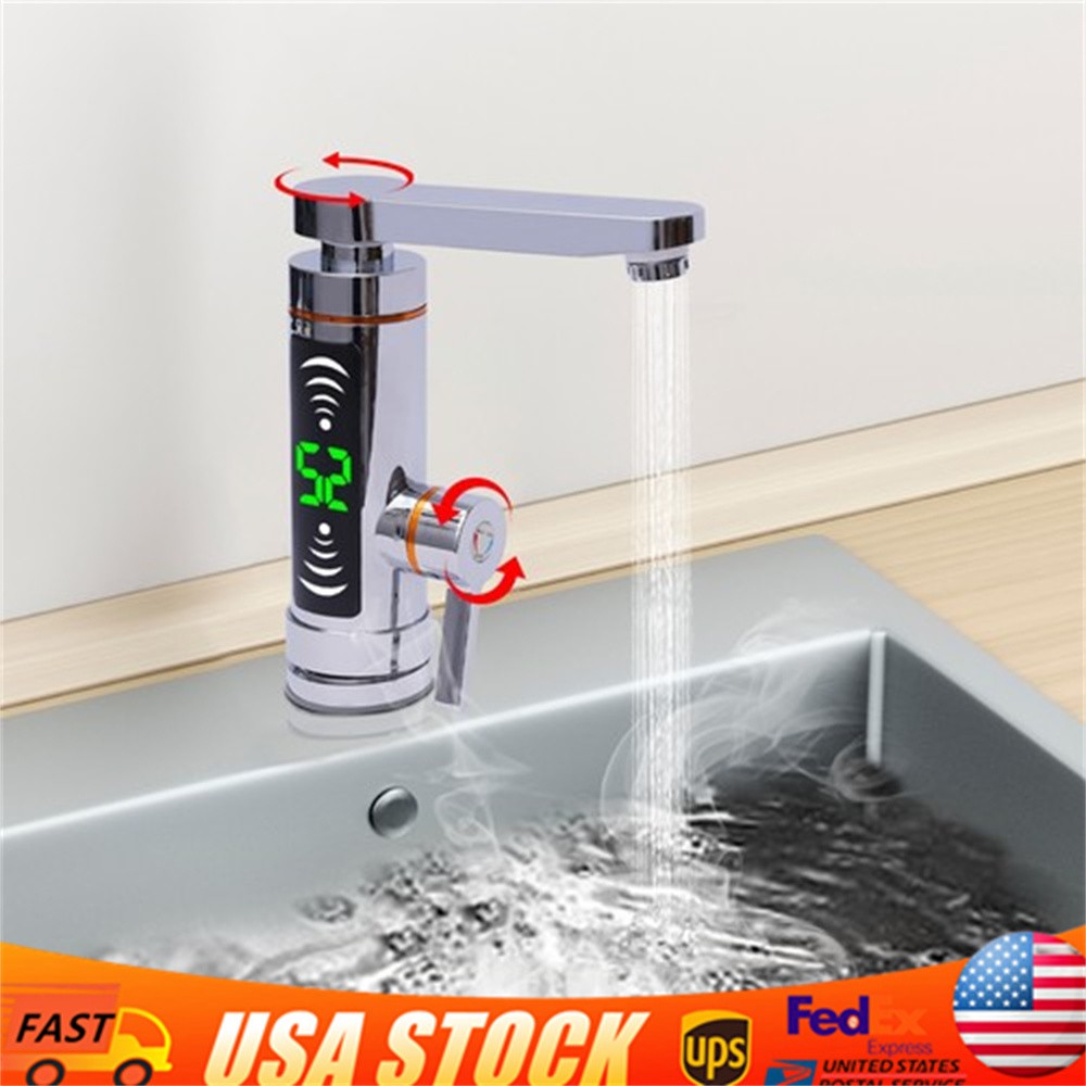 3000W Electric Hot Water Heater Faucet Tankless Instant Kitchen Bathroom Tap