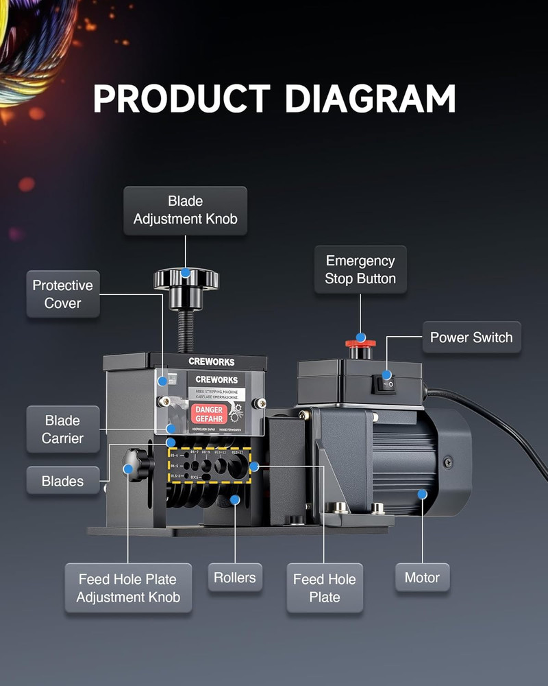 Automatic Wire Stripper Machine, 8 Channel Electric Wire Stripping Machine for 0