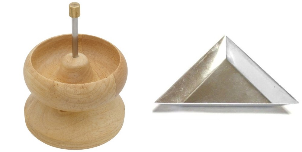 Extra Large Wooden Bead Spinner Loader 4.5" Diameter & Triangle Bead Scoop