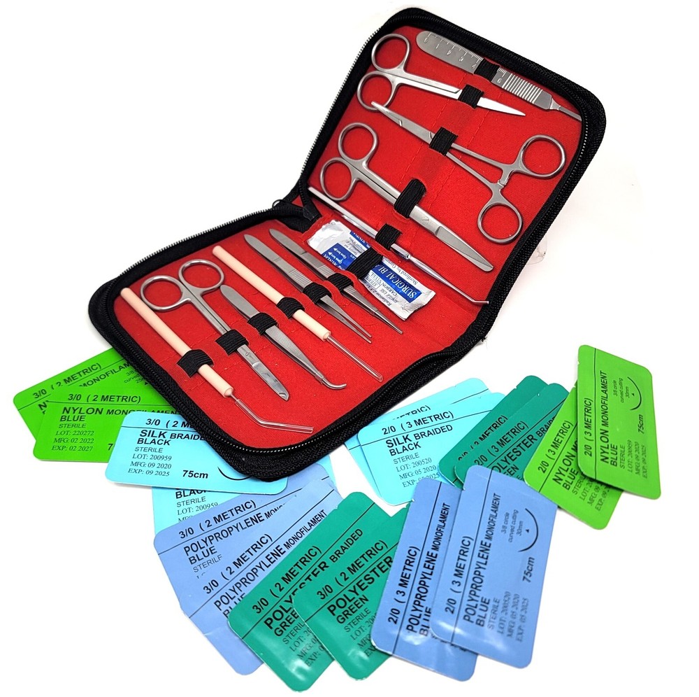 IFAK Bag First Aid Training Supplies for Basic Surgical Suture Practice Kit 49Pc