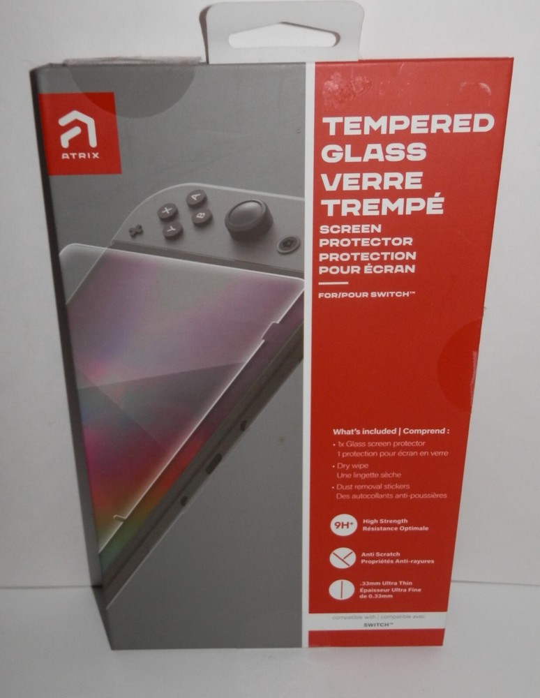 Atrix Nintendo Switch Anti-Scratch Tempered Glass Screen Protector NIB