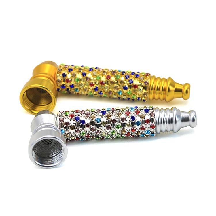 Discreet Metal Smoking Pipe- Gems