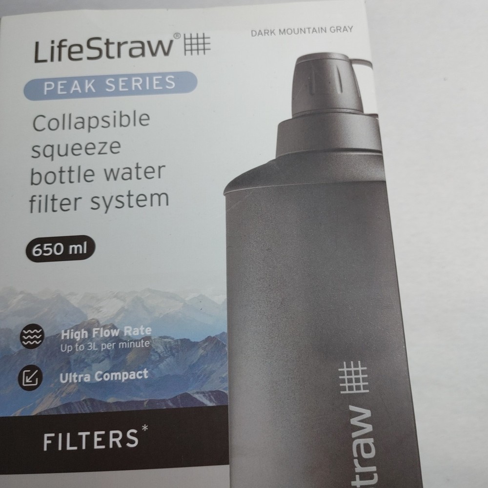 Peak Series Collapsible Squeeze Bottle Water Filter System - 650ml