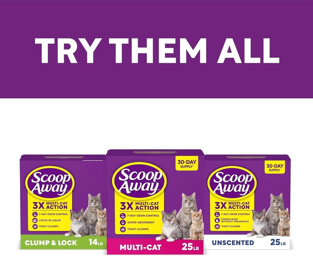 Odor-Control Clumping Cat Litter, Meadow Fresh Scent, 2-Pack