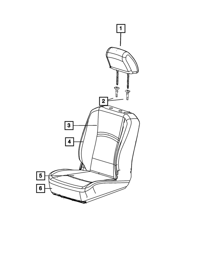 Genuine Mopar Front Headrest 7JE031XTAA